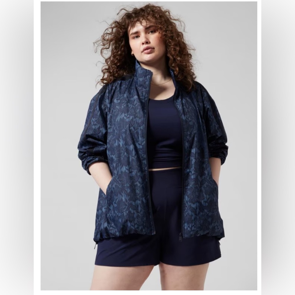 Athleta 2X‎ Eternal Bloom Cottage Blue Sightseer Lace  Jacket #986271